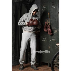 Bronson 1930 Lock Hood Hoodie Retro Men Athletic Sweatshirt Heather Grey Top 42